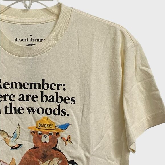 NWT Desert Dreamer Remember There Are Babes In The Wood T-Shirt Sz XS Off-White - Picture 5 of 16